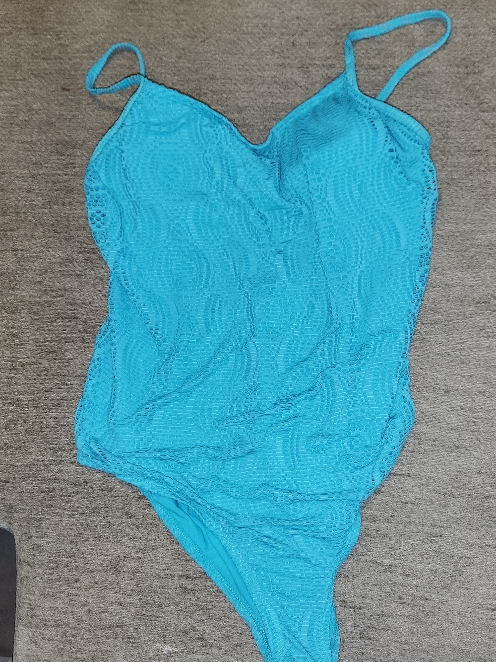 Catalina Turquoise Lace-Overlay One-Piece Swimsuit
